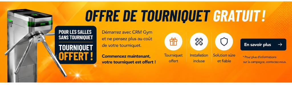 CRM Gym offre tourniquet gratuit
